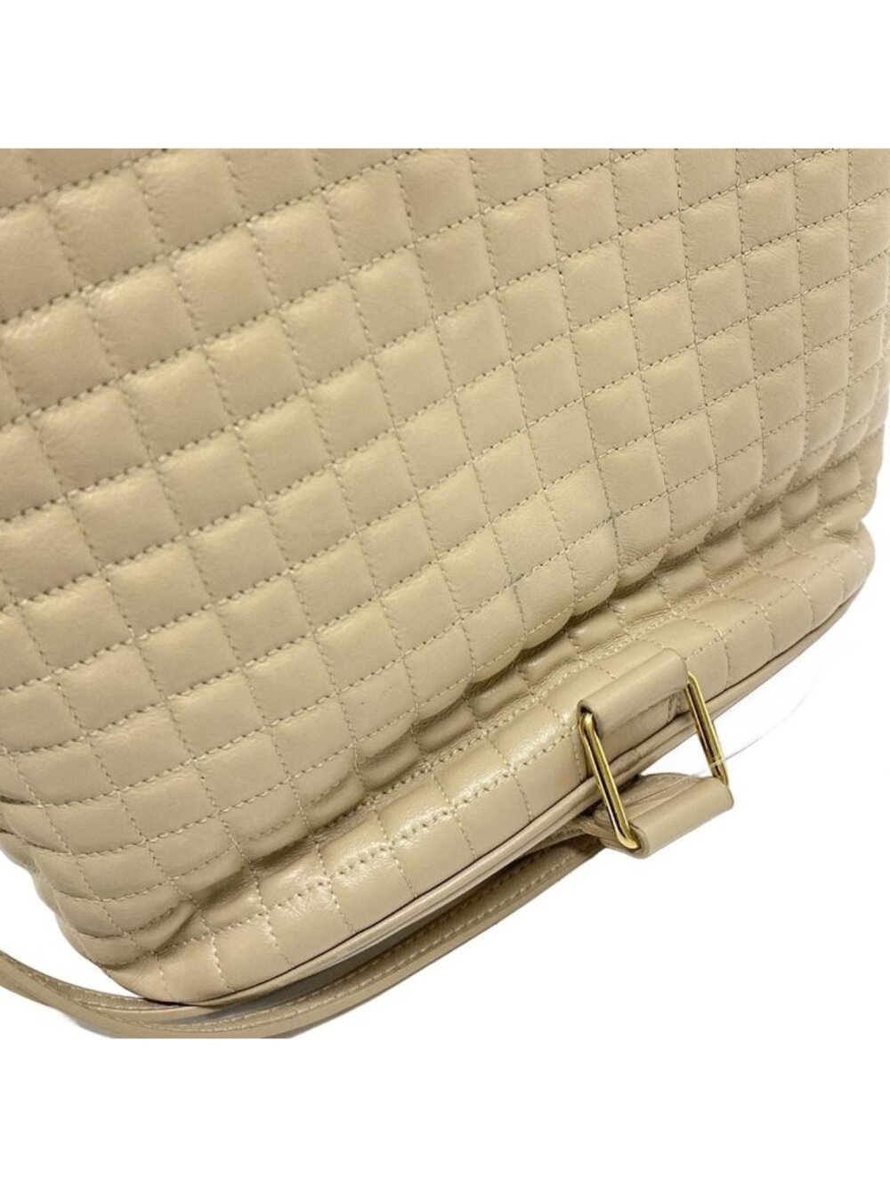 Celine Backpack CC Harm Small Bucket Beige Drawstring Leather - Picture 15 of 15